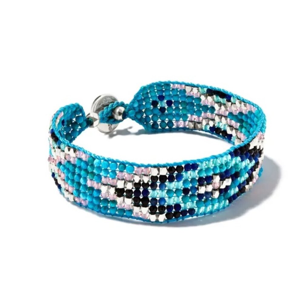 Kendra Scott Britt Silver Beaded Bracelet in Turquoise Mix
